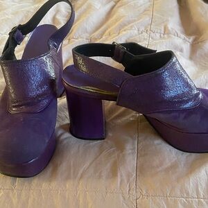 1970s vintagePlatform Slingback Women's Shoes 6.5